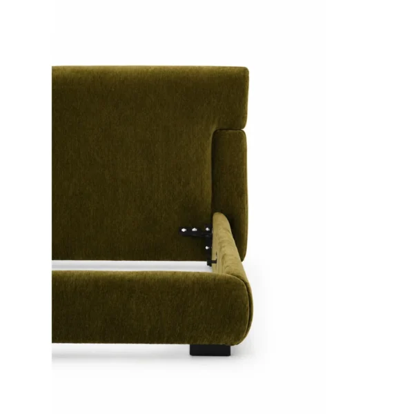 Sloane Olive Velvet Bed in olive — in a room setting