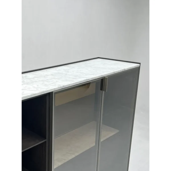 Smoked Oak Display Sideboard in clay — in a room setting