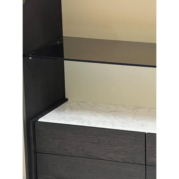 Smoked Oak Display Sideboard in clay — in a room setting