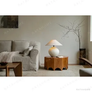 Plain Linen Slipcovered Sofa in oatmeal — in a room setting
