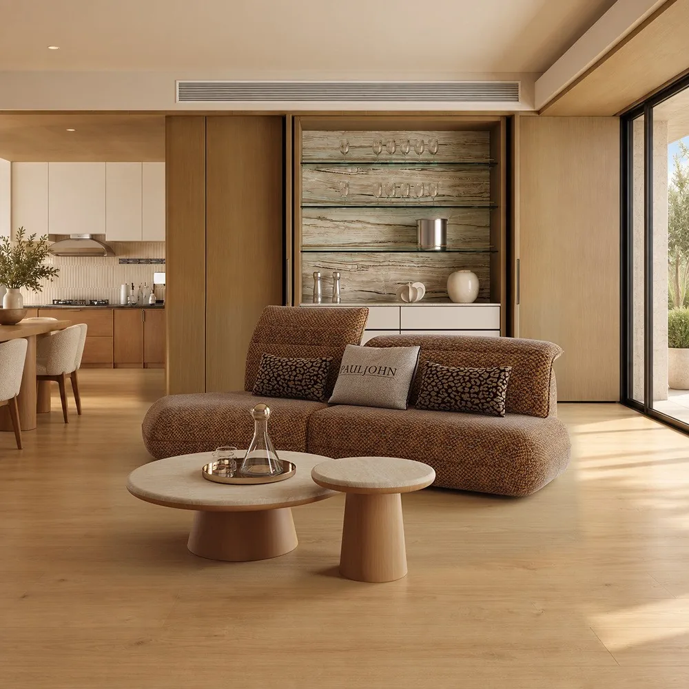 Soft Edge Sofa in linen blend — front view