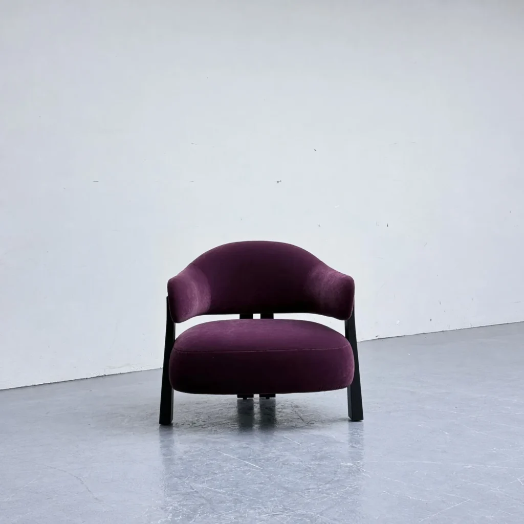 Soft Glow Armchair in solid wood — front view