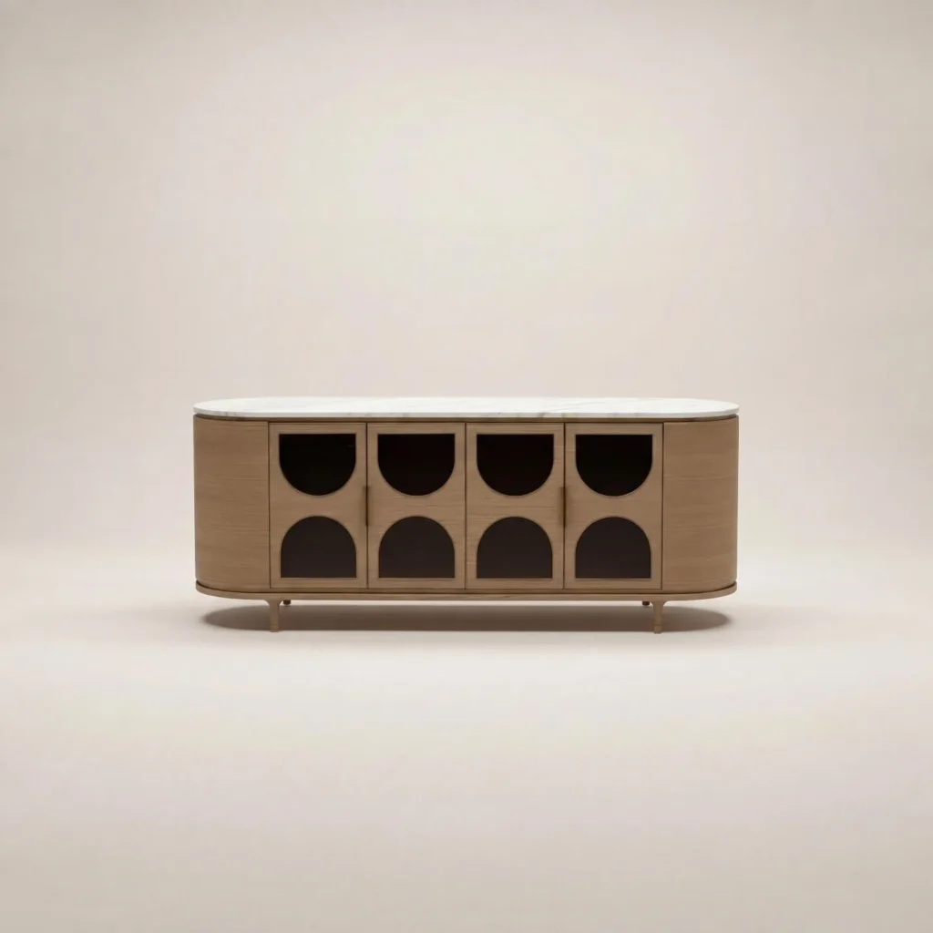 Soft Glow Sideboard in solid ash — front view
