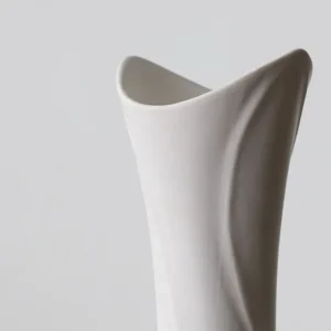 Song Aesthetic White Bloom Ceramic Vase, Medium in ivory — in a room setting
