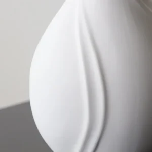 Song Aesthetic White Bloom Ceramic Vase, Medium in ivory — in a room setting