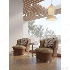 Zhixian Song-Style Low Lounge Chair in clay — in a room setting