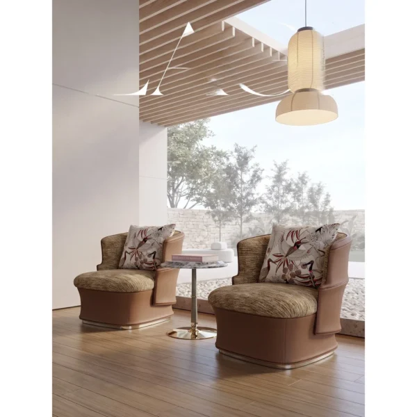 Zhixian Song-Style Low Lounge Chair in clay — in a room setting