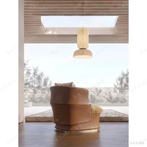 Zhixian Song-Style Low Lounge Chair in clay — in a room setting