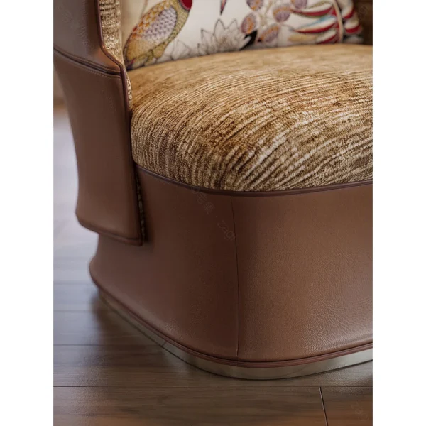 Zhixian Song-Style Low Lounge Chair in clay — in a room setting