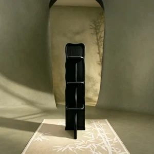 Spine Tall Bookshelf in Black — front view