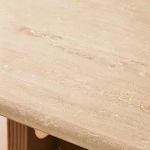 Solid Wood Dining Table with Arched Cut-Out Bases in natural oak — detail