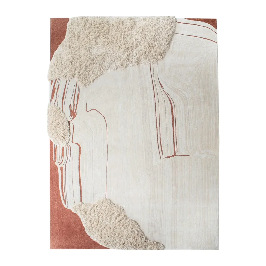 Stone and Moss Nature Rug in oatmeal — front view