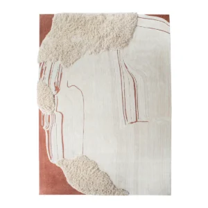 Stone and Moss Nature Rug in oatmeal — front view