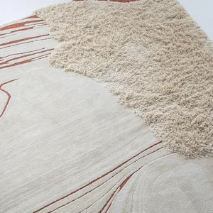 Stone and Moss Nature Rug in oatmeal — in a room setting