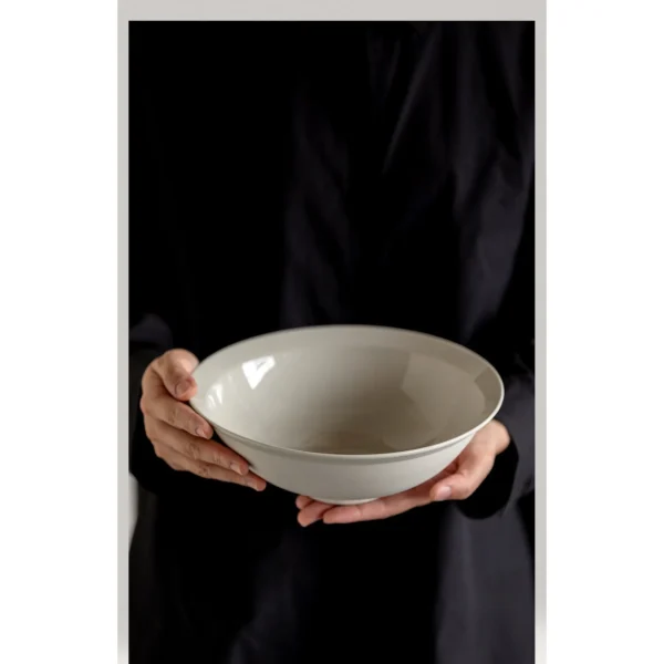 Artist Collaboration Plain Conical Deep Bowls, Three Sizes in ivory — in a room setting