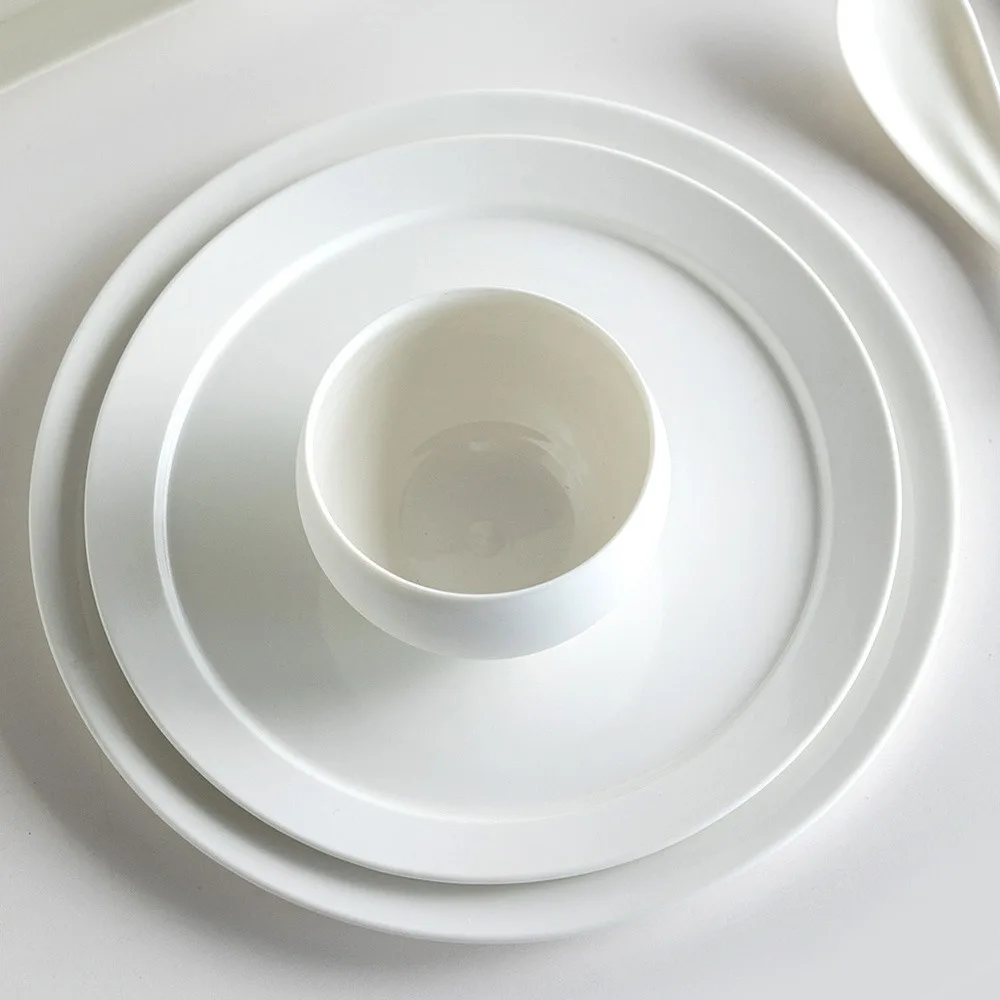 Artist Collaboration Minimalist White Porcelain Wide-Ring in ivory — front view