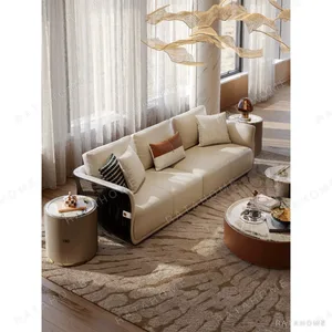 Ebony Streamline Sofa in oatmeal — in a room setting