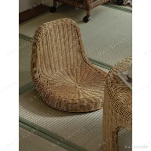 Rattan Tatami Tea Set in natural oak — in a room setting