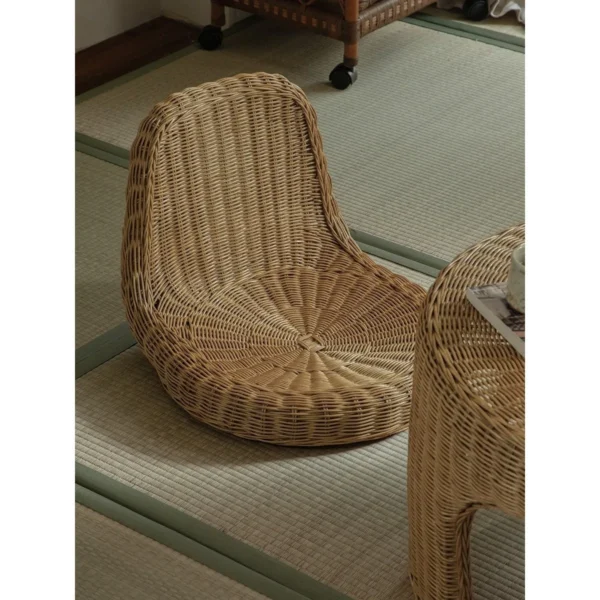 Rattan Tatami Tea Set in natural oak — in a room setting