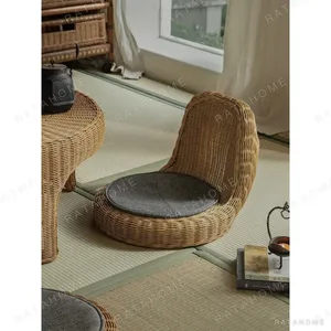 Rattan Tatami Tea Set in natural oak — in a room setting