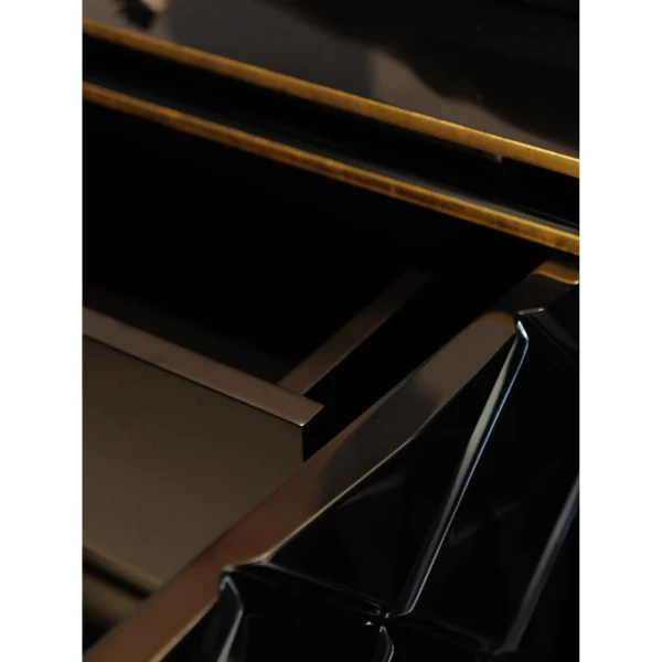 Taylor Black and Gold Diamond-Front Sideboard in black — in a room setting