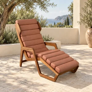 Teak Heritage Outdoor Lounger in teak — front view
