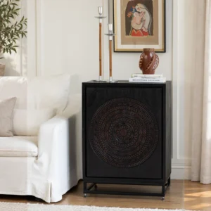 Teak Small Side Cabinet in teak — front view