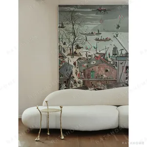 Tentacle Cast Brass Side Table with Sprouting Legs in brushed brass — in a room setting