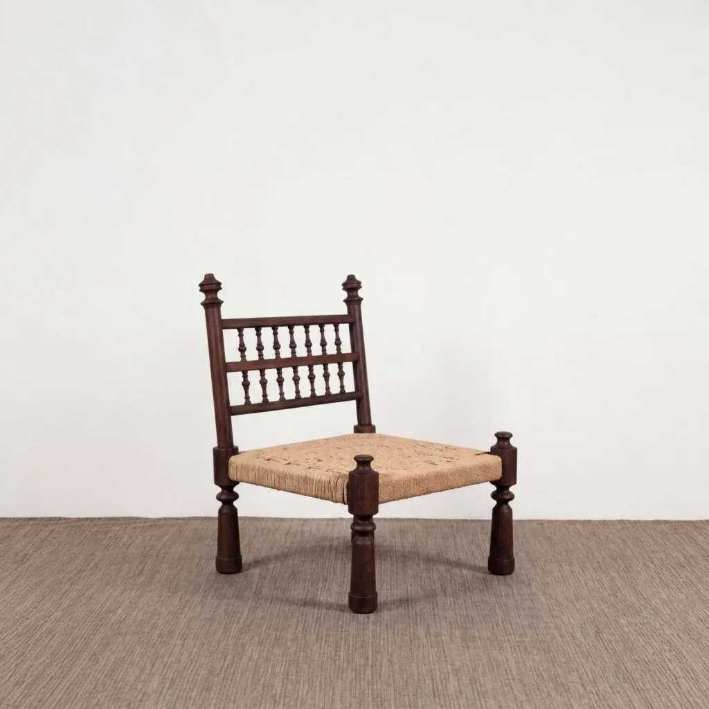 Terra Low Table in solid wood — front view