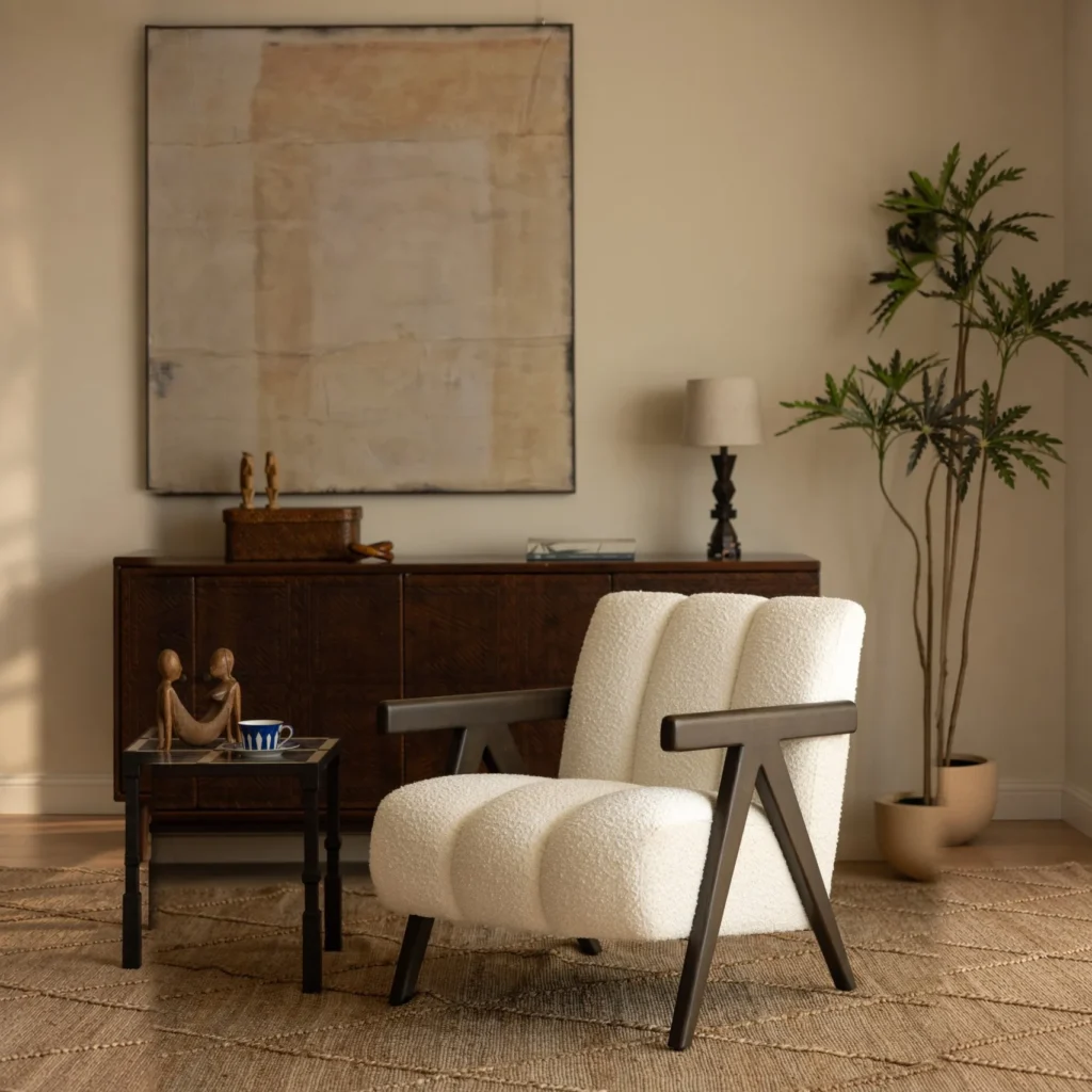 Toast Lounge Chair in solid ash — front view