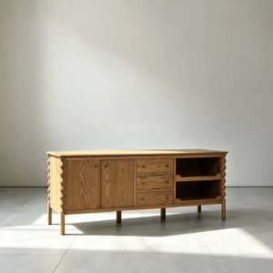 Topia Mid Century Sideboard in solid oak — front view