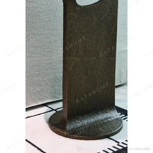 Hand-Forged Bronze Two-Tier Side Table in bronze — in a room setting