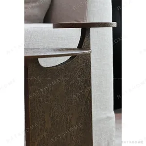Hand-Forged Bronze Two-Tier Side Table in bronze — in a room setting