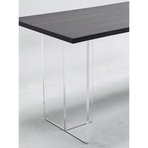 Smoked Black Wood Table in black — in a room setting