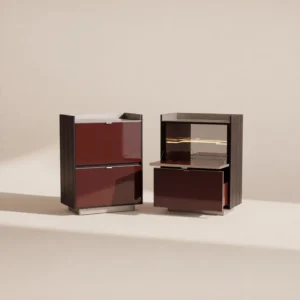 Two Tone Flip Door Sideboard in wood veneer — front view
