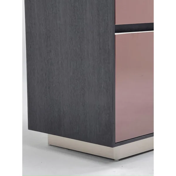 Two-Tone Modular Cabinets with Wine-Red Gloss Flip Doors in burgundy — in a room setting