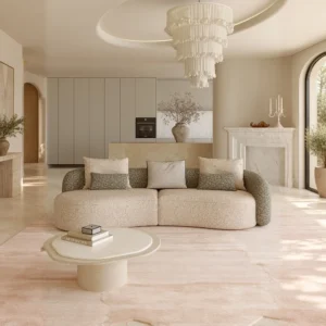 Unique Living Room Sofa in linen blend — front view