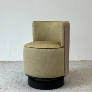 Swivel Vanity Chair in Patterned Fabric — front view