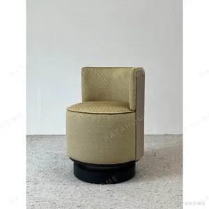 Swivel Vanity Chair in Patterned Fabric — in a room setting