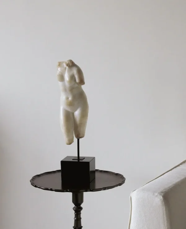 Classical Female Torso Sculpture in oatmeal — in a room setting