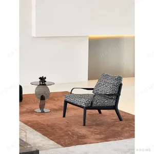 Viaggio Ash Ribbon-Arm Lounge Chair in Patterned Fabric — in a room setting