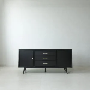 Vintage Black Gloss Sideboard in black — front view
