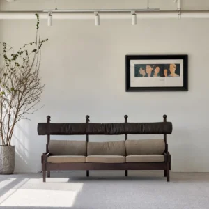 Vintage Narrative Sofa in solid wood — front view