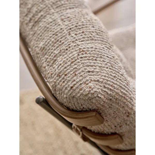 Spine Rib Lounge Chair in Cream Knit on Ash and Steel Frame — in a room setting