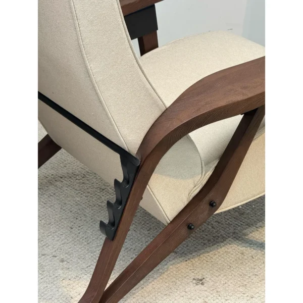 Vintage Adjustable-Back Lounge Chair in oatmeal — in a room setting