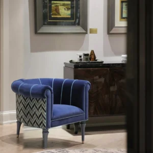 Violet European Modern Armchair in rope — front view
