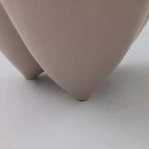 Wabi-Sabi Bisque Ceramic Vases in White and Taupe, Medium — in a room setting