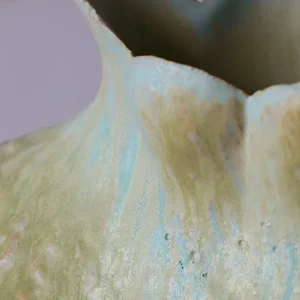 Jingdezhen Celadon Gradient Pomegranate Floor Vase, Large in olive — in a room setting
