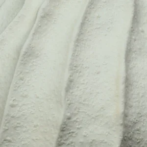 Wabi-Sabi Ribbed White Ceramic Vase, Two Forms in ivory — in a room setting