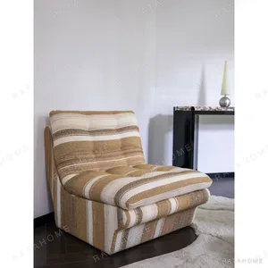 Wabi-Sabi Striped Armless Lazy Chair, 69 cm in sand — in a room setting